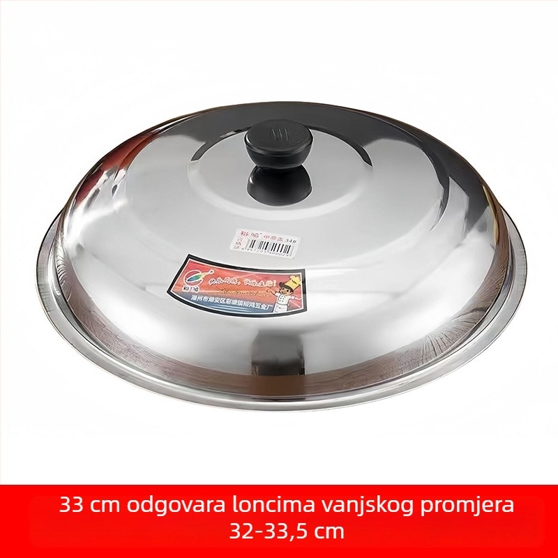 Univerzalni okrugli poklopac od nehrđajućeg čelika za lonce i wok