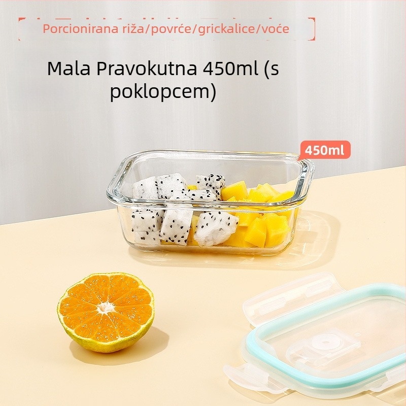 Cilock posuda od borosilikatnog stakla za juhu i voće s poklopcem, pogodno za mikrovalnu pećnicu, 800–1000 ml