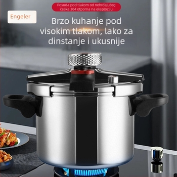 304 posuda od nehrđajućeg čelika za kućnu upotrebu, sigurna konstrukcija s trostrukim dnom i poklopcem sa klikom