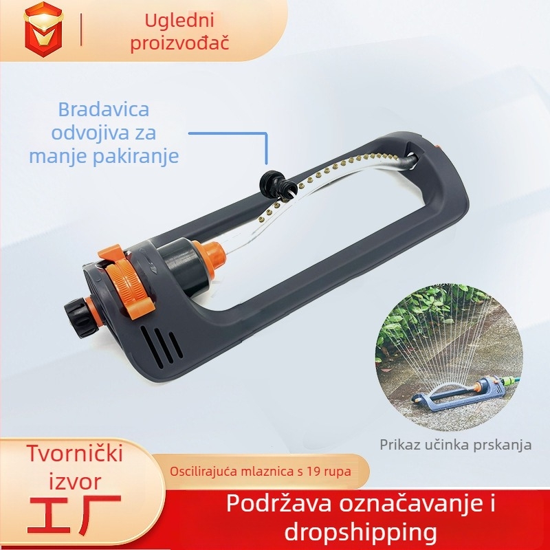 180° automatski oscilirajući raspršivač s 19 mlaznicama za vrt i travnjak