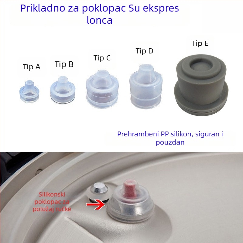 Pribor za lonac pod pritiskom Midea/Supor: plutajući ventil, brtvilo poklopca, samonoseći jezgru ventila, mali gumeni prsten
