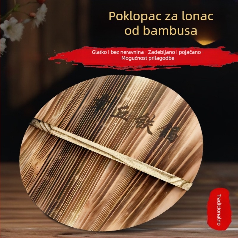 Ručni drveni poklopac za železni wok i tavu