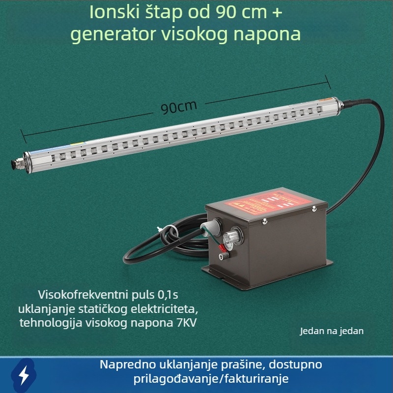 Industrijski kompaktni inteligentni visoko-frekvencijski eliminator statičkog elektriciteta s ioniziranim zračnim tokom za liniju za izradu i tiskanje plastičnih vrećica