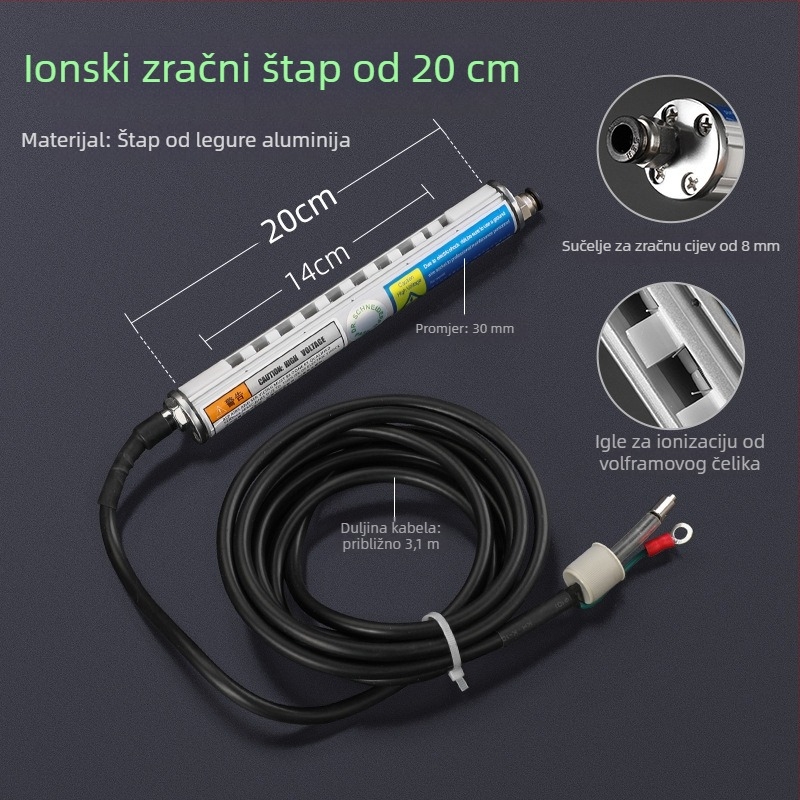 Industrijski kompaktni inteligentni visoko-frekvencijski eliminator statičkog elektriciteta s ioniziranim zračnim tokom za liniju za izradu i tiskanje plastičnih vrećica