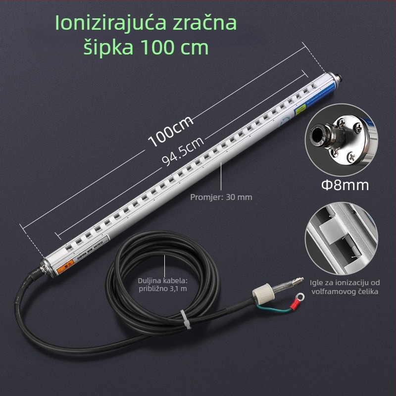 Industrijski kompaktni inteligentni visoko-frekvencijski eliminator statičkog elektriciteta s ioniziranim zračnim tokom za liniju za izradu i tiskanje plastičnih vrećica