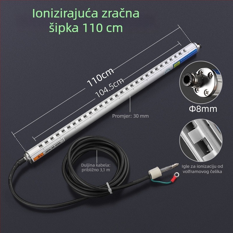 Industrijski kompaktni inteligentni visoko-frekvencijski eliminator statičkog elektriciteta s ioniziranim zračnim tokom za liniju za izradu i tiskanje plastičnih vrećica