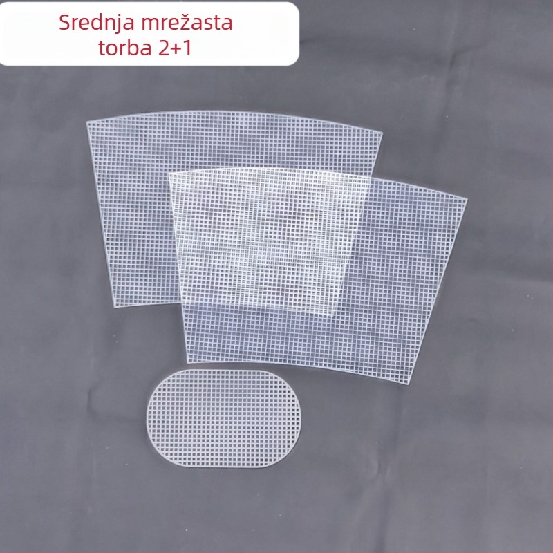 DIY Mini torbica tip košarica s resicama — ručno pletena mrežasta torbica od plastičnih pločica za žene