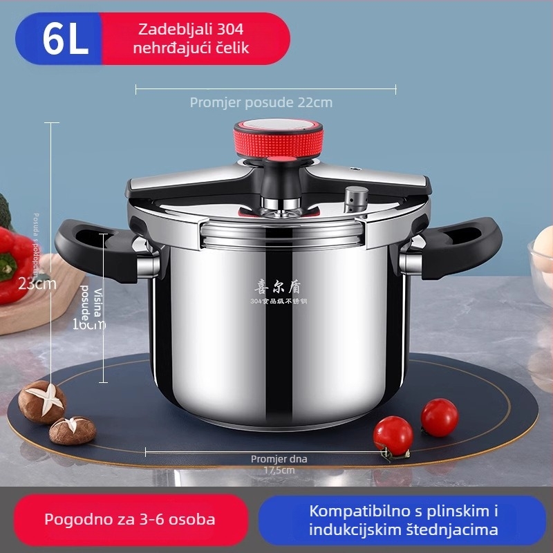 Universal Treasure Mehanički lonac pod tlakom, 304 nehrđajući čelik, otporan na eksplozije, pogodan za plinski i indukcijski štednjak, kućna uporaba