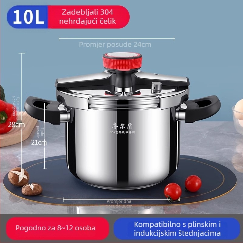 Universal Treasure Mehanički lonac pod tlakom, 304 nehrđajući čelik, otporan na eksplozije, pogodan za plinski i indukcijski štednjak, kućna uporaba