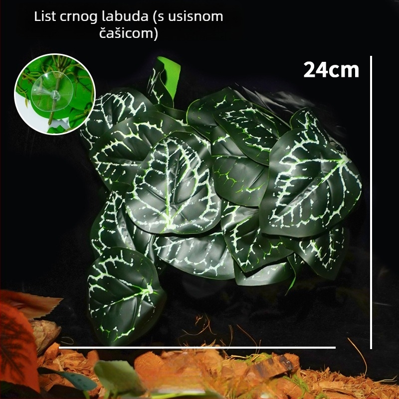 Umjetne biljke za terarij za reptile i kornjače – zeleni listovi za prašumski habitat