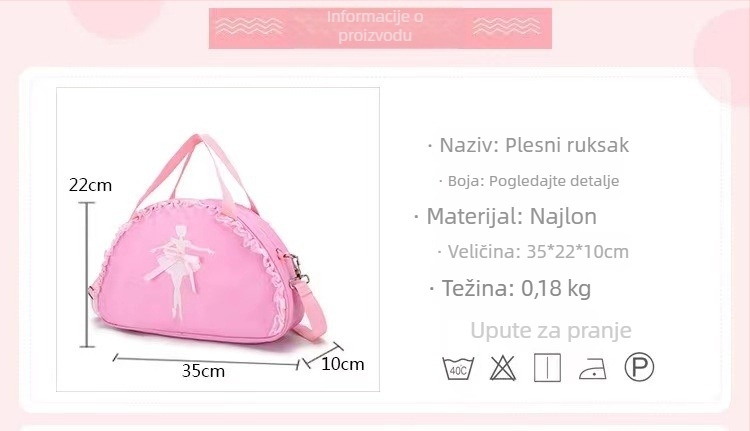 Ruksak za djevojčice s čipkom, velika kapaciteta, crossbody remen i ručna drška, za uzrast 8–18 godina