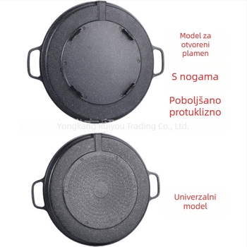 Maifan kamen Korejskog stila gril ploča za indukcijske štednjake i kartušne plamenike, nepreljepljiva vanjska gril tava