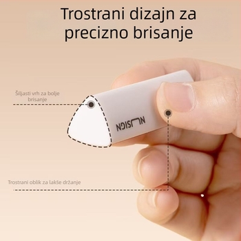 Deli NS151 trokutasta gumica s skupljanjem prašine za osnovnoškolce