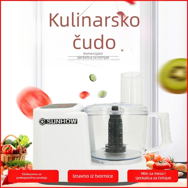 Shanghao Električni stroj za pastu od češnjaka i đumbira, višenamjenski kuhinjski mlin za češnjakovu pastu, pastu od đumbira, nadjev od povrća i mljeveno meso, kapacitet 1–3 L, 350 W, 10.000 rpm