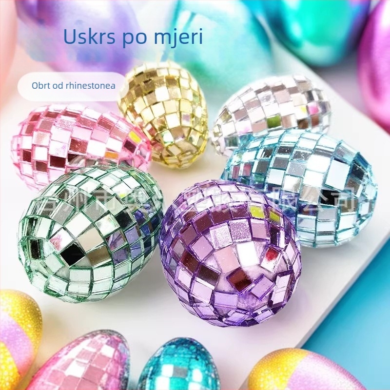 Plastično uskrsno jaje s dijamantnim ukrasima, veličine 4 cm i 6 cm