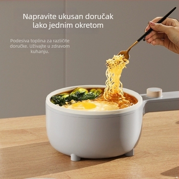 Višenamjenska električna posuda za kuhanje za dom ili studentski dom, kompaktna, s keramičkim unutarnjim spremnikom i parom te wok funkcijom