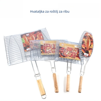 Nehrđajući čelični klips za roštilj s držalom za pečenje ribe i hamburgera