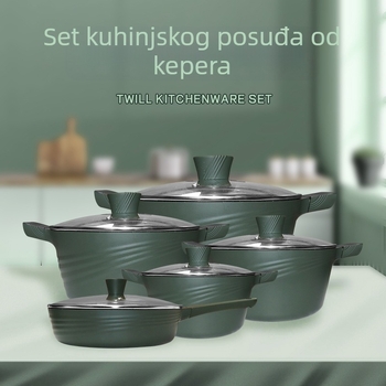 Maifan kamen die-cast kuhinjski set od 10 komada, neprijanjajuće lonce za juhu i tave, za kućnu upotrebu