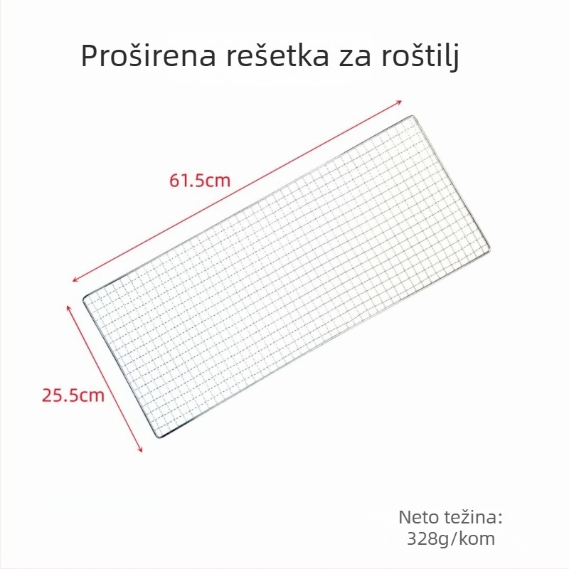 Pravougaona rešetka za roštilj od nehrđajućeg čelika za vanjsku upotrebu