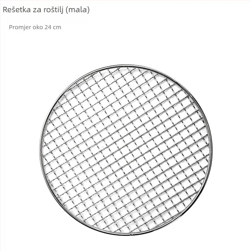 Alati za kuhanje čaja iznad vatre, 304 nehrđajući čelik grill mreža, vanjska kružna rešetka za ugljen, mreža za roštilj