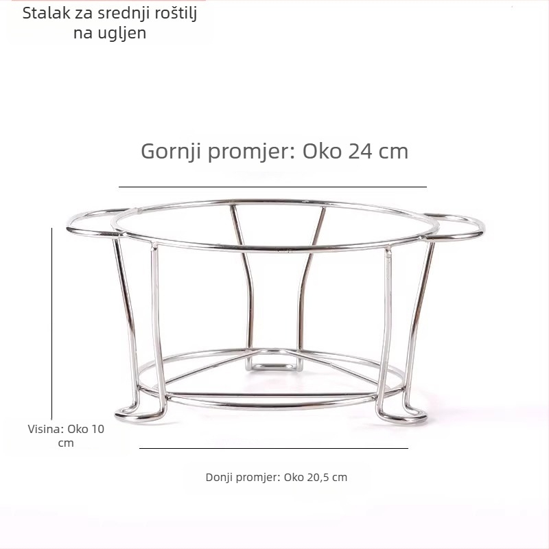 Alati za kuhanje čaja iznad vatre, 304 nehrđajući čelik grill mreža, vanjska kružna rešetka za ugljen, mreža za roštilj