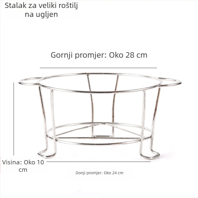 Alati za kuhanje čaja iznad vatre, 304 nehrđajući čelik grill mreža, vanjska kružna rešetka za ugljen, mreža za roštilj