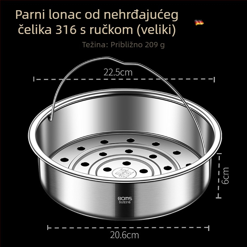Višenamjenski stalak za paru od nehrđajućeg čelika 316, košarica za paru, mreža za kuhanje na pari i podignuti stalak za ribu