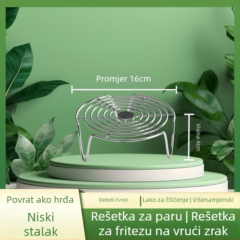 Debeli nehrđajući čelični tanjur za paru i stalak za paru, visokokrilni roštilj za wok