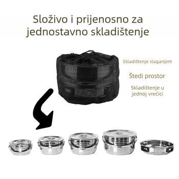 Vanjski set posuđa za kuhanje – prijenosni kamp kuhinjski set s loncima i kompletnim štednjakom