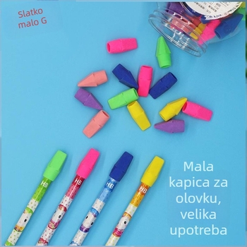 Zaštitna kapa za olovku protiv gubitka, slatka gumica, bez mrlja, zaštitnik vrha olovke, za likovne ispite u osnovnoj školi