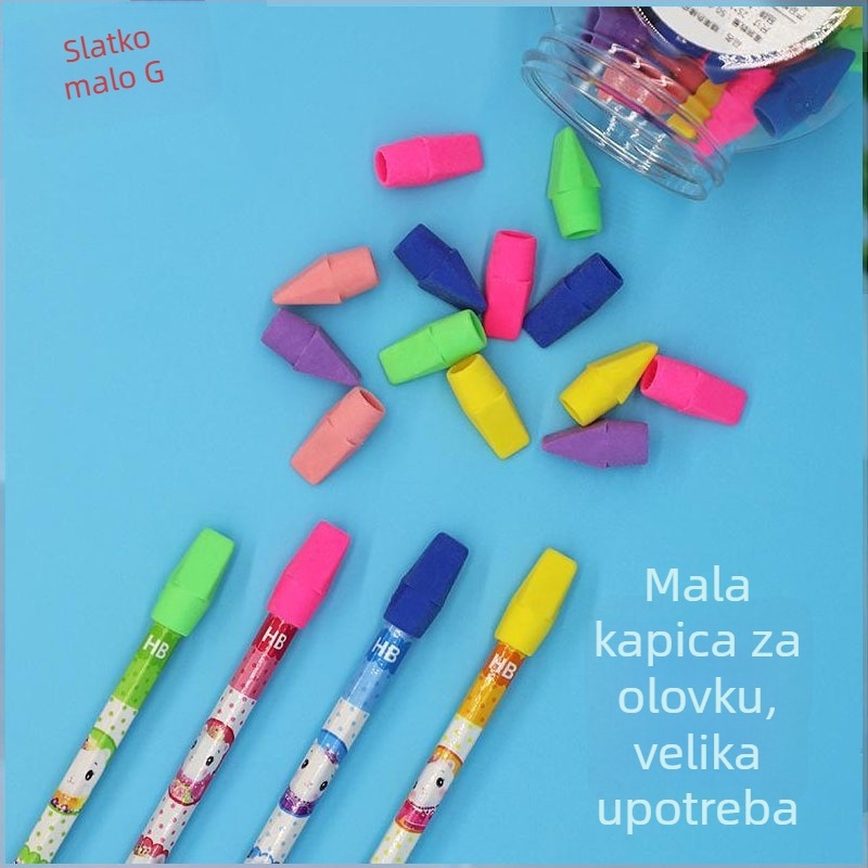 Zaštitna kapa za olovku protiv gubitka, slatka gumica, bez mrlja, zaštitnik vrha olovke, za likovne ispite u osnovnoj školi