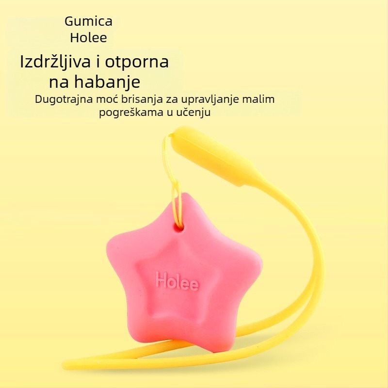 Guma za brisanje u obliku petokrake zvijezde – čisto brisanje, bez ostataka, za djecu 6–18 godina, unisex