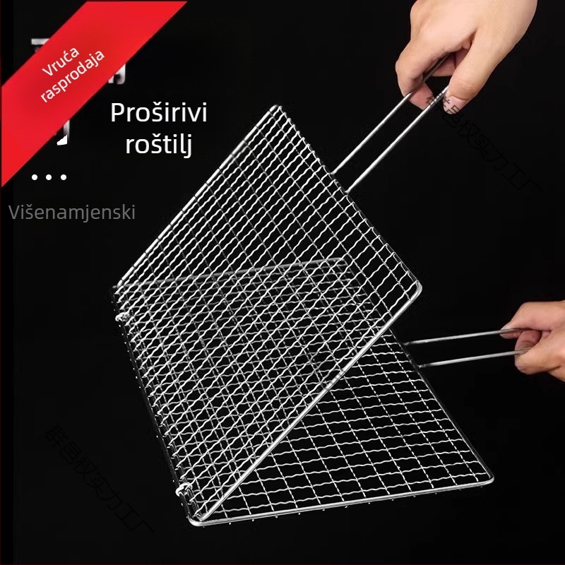 Nehrđajući čelična mreža za roštilj s pločom za ribu, klipsa za roštilj, pribor za roštilj, prehrambena kvaliteta