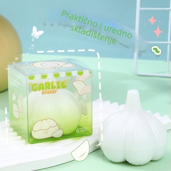 Gumica u obliku češnjaka s crtić dizajnom, set za učenike