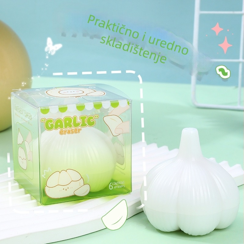 Gumica u obliku češnjaka s crtić dizajnom, set za učenike