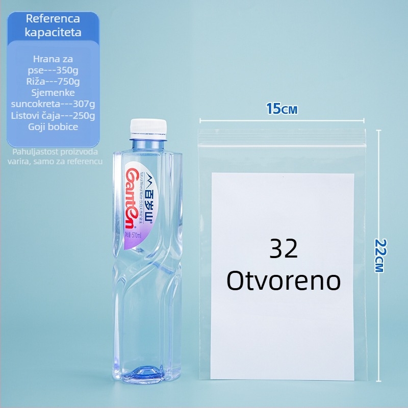Prozirne PE vrećice sa zatvaračem za hranu, očuvanje svježine, male i velike veličine, debele