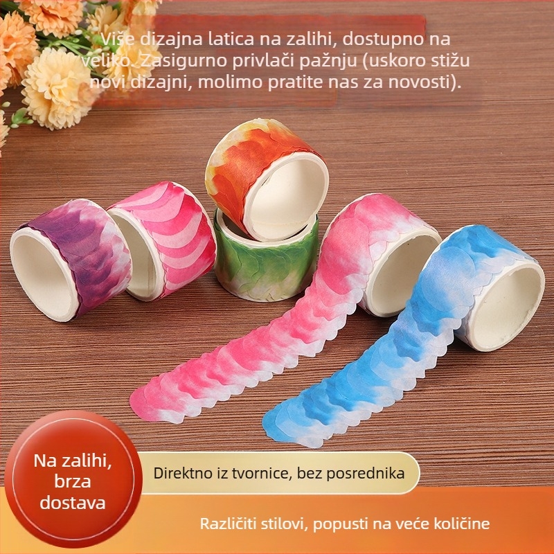 Set washi traka s cvjetnim petalima, naljepnicama i papirnom trakom za dnevnik