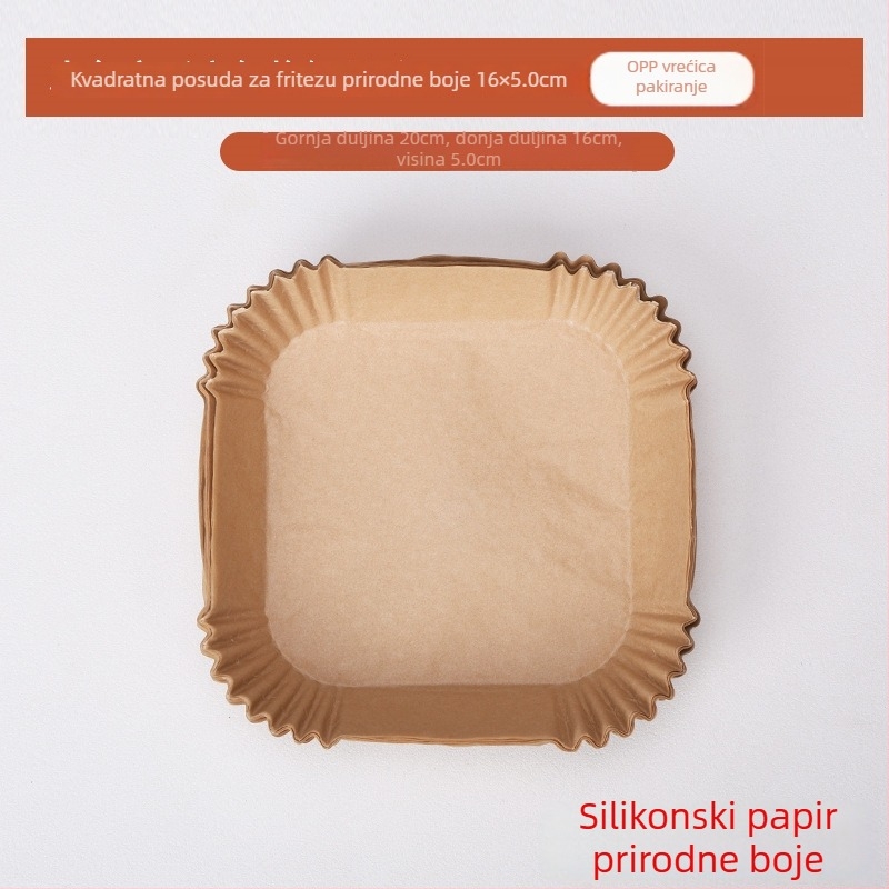 Papi papir za pečenje za air fryer s BBQ podlogom, debeli papir za pečenje s prehrambenim silikonskim uljem, papir za upijanje masnoće i razdvajanje masnoće