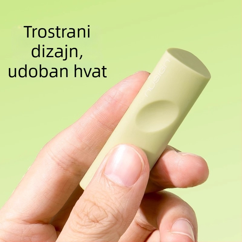 Deli Ns799 Zeleno trokutasta gumica za brisanje s spremnikom za strugotine