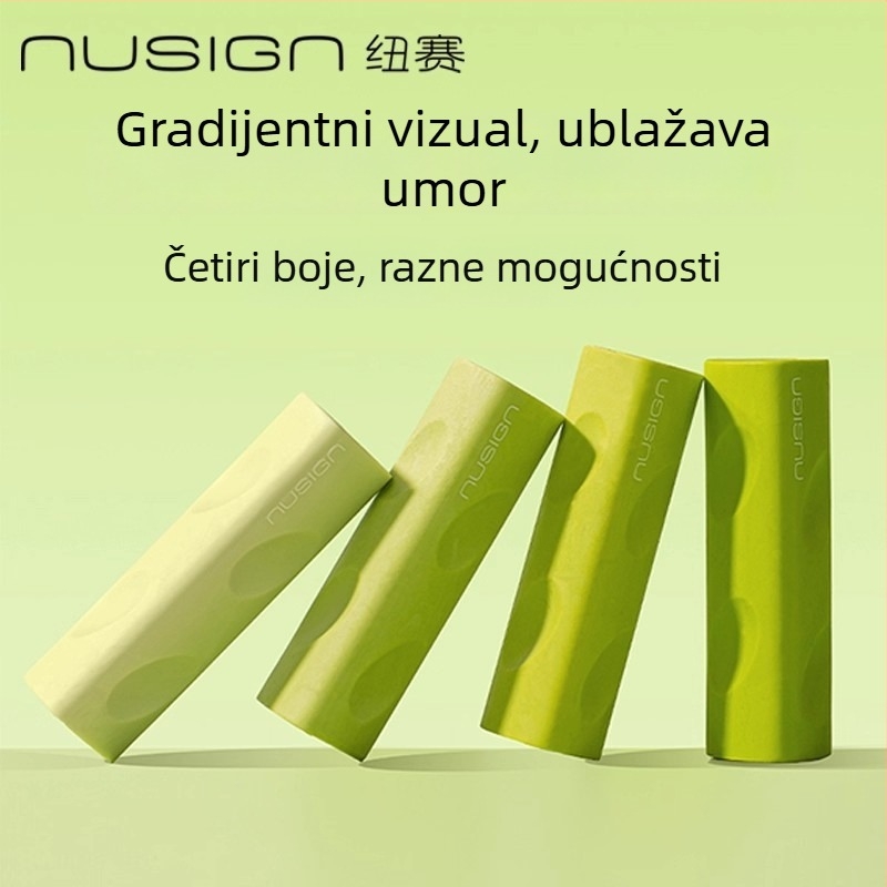 Deli Ns799 Zeleno trokutasta gumica za brisanje s spremnikom za strugotine