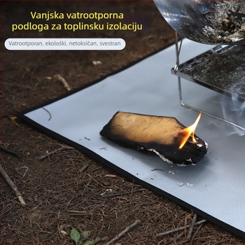 Vanjska visokotemperaturna vatrootporna silikonska podloga za kampiranje i roštiljanje – toplinska izolacija, protuklizna, višestruka uporaba