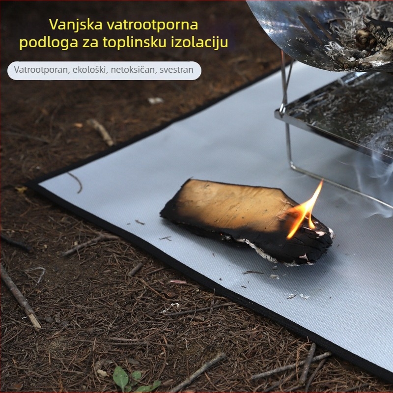 Vanjska visokotemperaturna vatrootporna silikonska podloga za kampiranje i roštiljanje – toplinska izolacija, protuklizna, višestruka uporaba