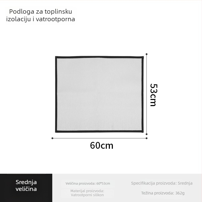 Vanjska visokotemperaturna vatrootporna silikonska podloga za kampiranje i roštiljanje – toplinska izolacija, protuklizna, višestruka uporaba
