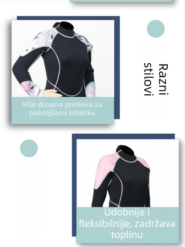 Unisex 3 mm jednodijelni neoprenski kostim s dugim rukavima, topao za ronjenje, šnorkanje i surfanje – uzorak meduze