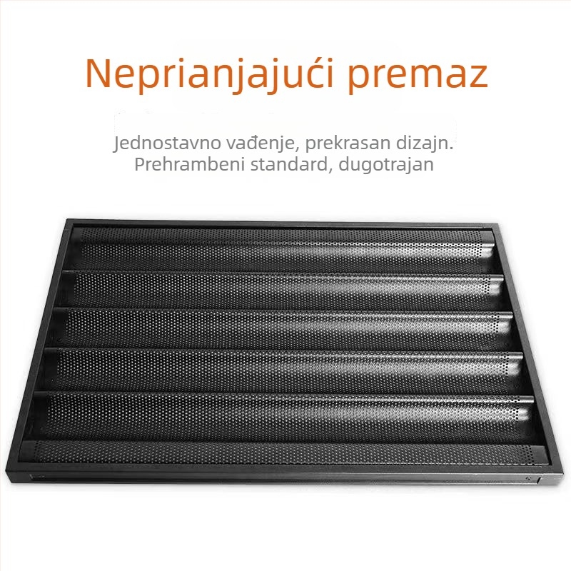 Neprijanjajuća tava za baguette s četiri i pet pretinaca, francuski U-oblik kalup za pečenje kruha