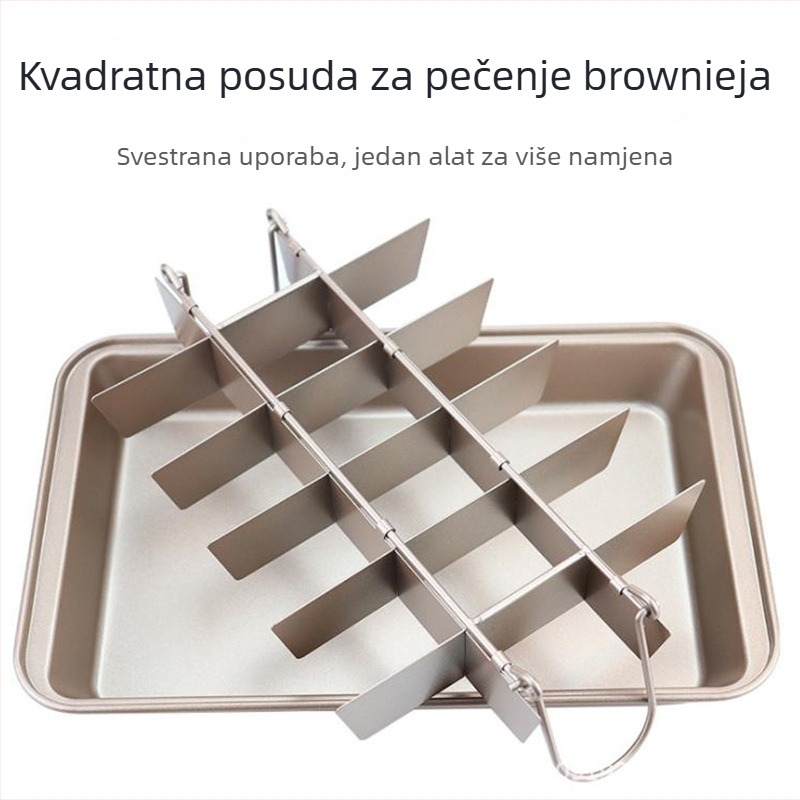 Brownie tepsija s neprimjerenim premazom, pravokutni kalup za kolače, od karbonskog čelika, debelo dno, dimenzije 31.5 × 20.5 × 5.7 cm