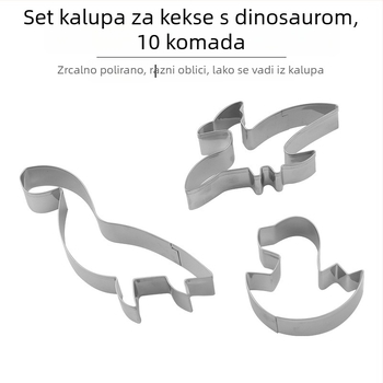 Nehrđajući čelik dinosaurus kalup za kekse, serija crtani likovi, kalup za tortu za DIY pečenje s otiskom voća i povrća