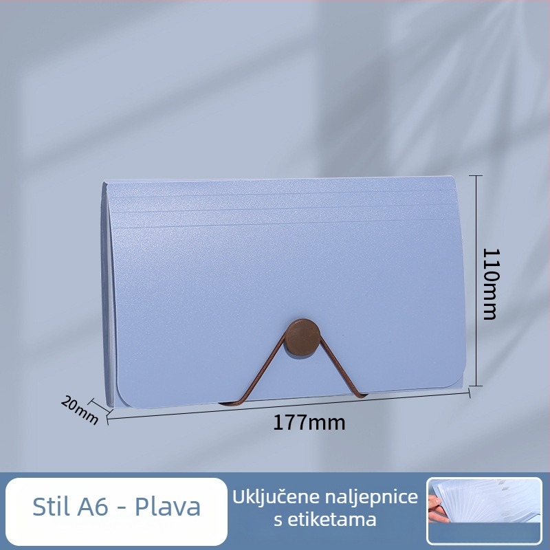 12-pregradni poslovni organizator dokumenata od PP, vodootporan, velikog kapaciteta, akordeonska mapa za B6 i A4