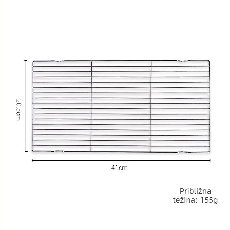 Prijenosna rešetka za hlađenje kolača, pravokutna mreža s sitnim otvorima 40×25 cm, sklopiva, antiadhezivna