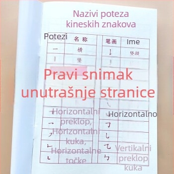Vježbenica redoslijeda crtanja kineskih znakova za djecu predškolske dobi, crtanje znakova za prelazak iz vrtića u prvi razred